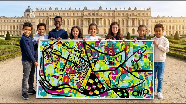 Totem Box – outdoor à Versailles, 300 participants : Animation développement durable en extérieur : fresque