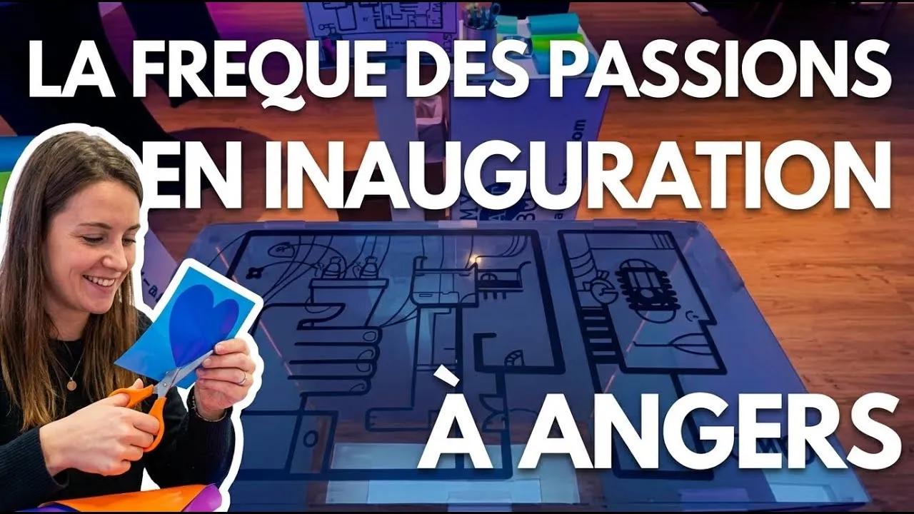 Fresque à plat – inauguration et première pierre à Les Ponts-de-Cé, 100 participants : Fresque inaugurale sans peinture pour BE Bellon : 100