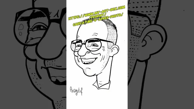 Caricature digitale noir et blanc à distance par aNa