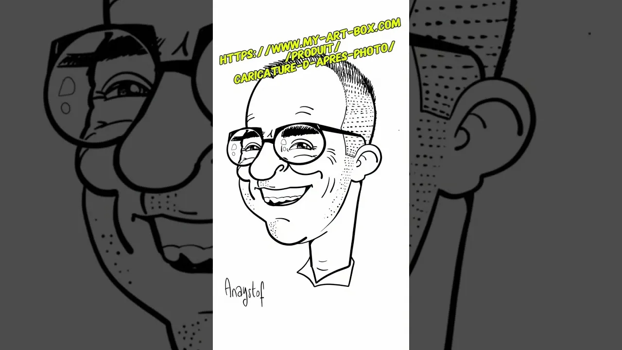 Caricature digitale noir et blanc à distance par aNa