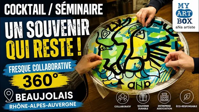 Fresque à 360° – séminaire à Beaujeu : Fresque à 360° pour séminaire en Beaujolais : une œuvre