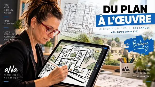 Fresque à plat – inauguration et première pierre à Tremblay, 150 participants : Transformez une pose de première pierre en œuvre collective