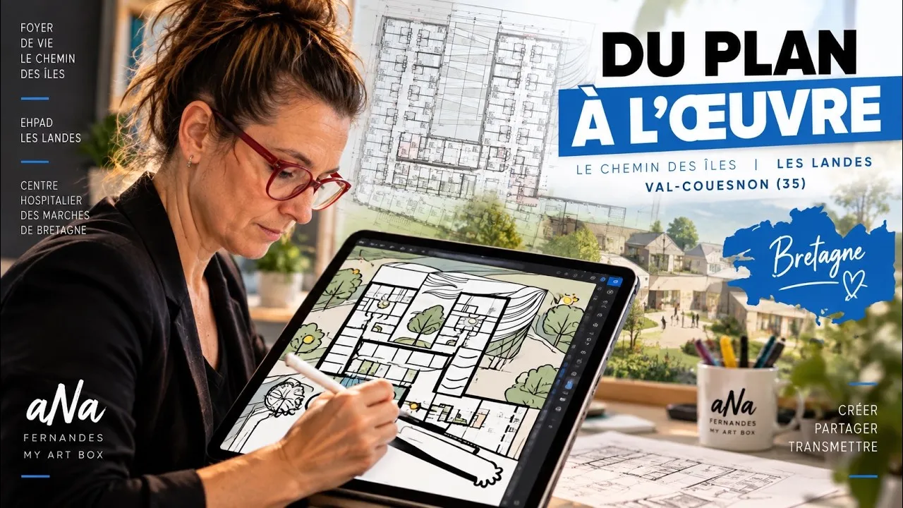 Fresque à plat – inauguration et première pierre à Tremblay, 150 participants : Transformez une pose de première pierre en œuvre collective