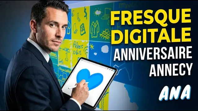 Digital Mural – cocktail à Annecy, 60 participants : Célébrez votre anniversaire d'entreprise avec une fresque