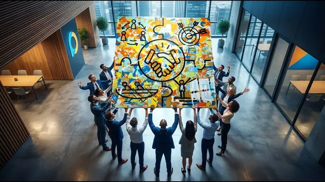 Fresque à plat – séminaire à Saint-Étienne, 90 participants : Team building collaboratif au GRETA : une fresque
