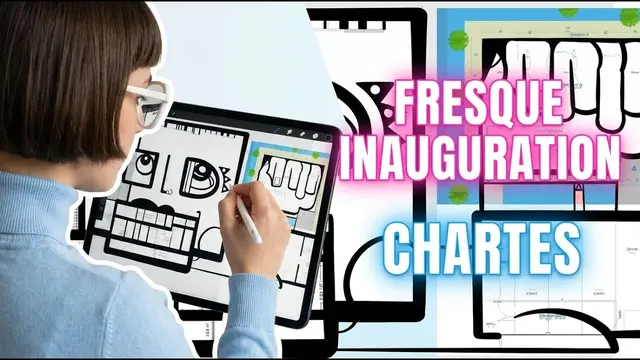 Fresque à plat – inauguration et première pierre à Chartres, 100 participants : Transformez vos plans architecturaux en fresque