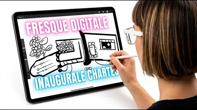 Digital Mural – inauguration et première pierre à Chartres, 20 participants : Fresque digitale sur-mesure transformant le plan d'un site