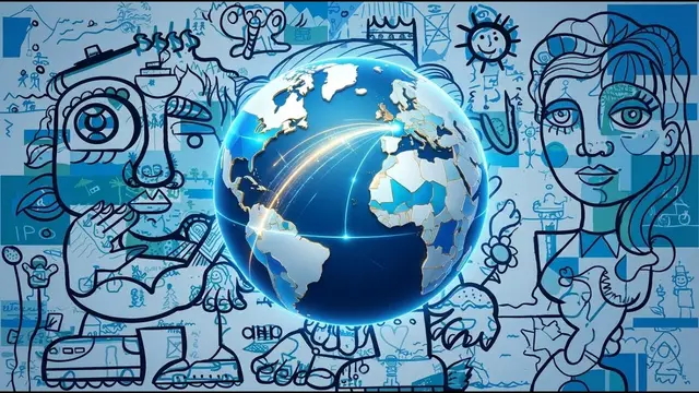 Digital Mural – international, 50 participants : Webinaire international animé : fresque digitale