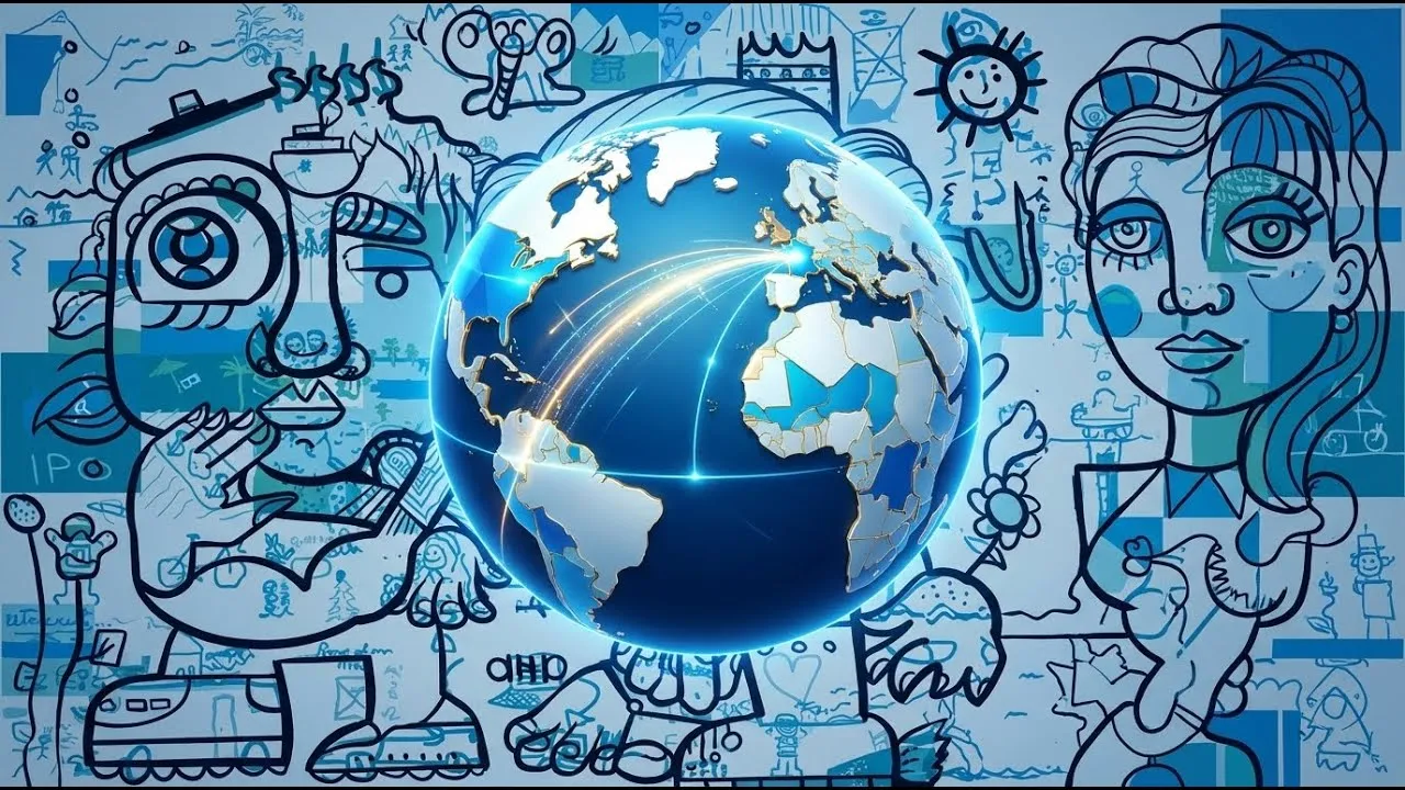 Digital Mural – international, 50 participants : Webinaire international animé : fresque digitale