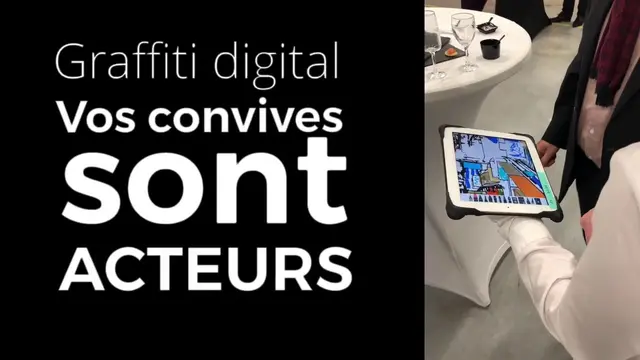 Digital Mural – cocktail à Lyon : Transformez vos invités en créateurs : une œuvre collective