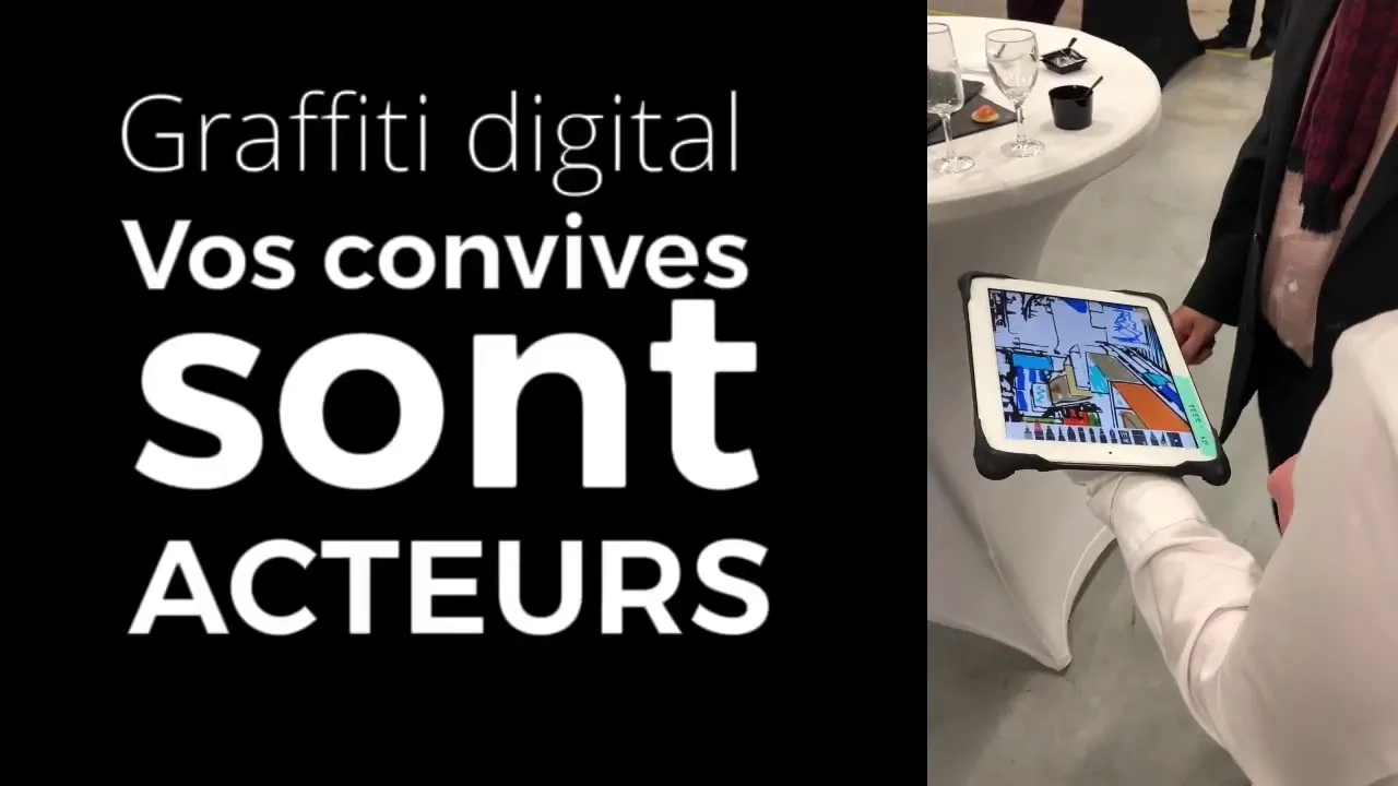 Digital Mural – cocktail à Lyon : Transformez vos invités en créateurs : une œuvre collective