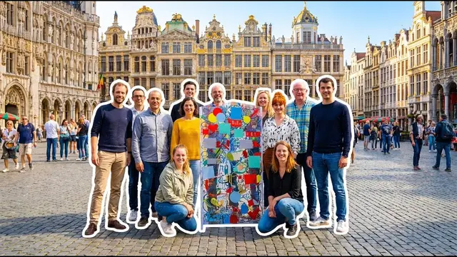 Fresque à plat – international à Bruxelles, 80 participants : Créez une fresque collective en plexiglas 3 faces pour