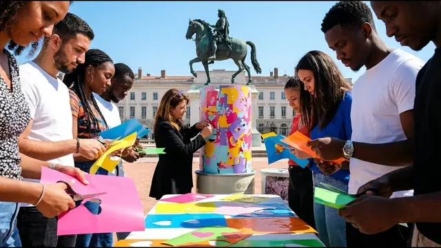 Totem Box – outdoor à Lyon, 600 participants : Créez une fresque totem collaborative qui fédère vos