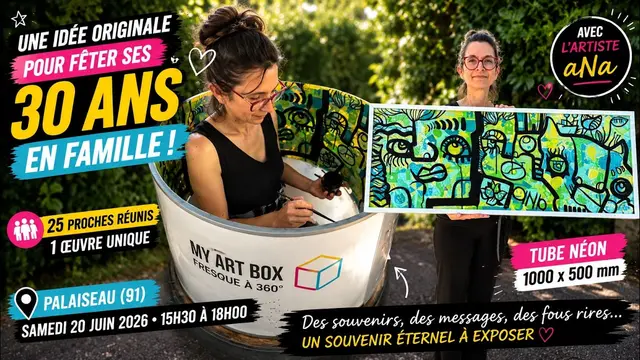 Tube Live aNa – anniversaire à Palaiseau, 25 participants : Transformez un anniversaire en œuvre d'art familiale