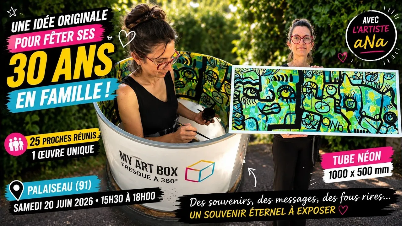 Tube Live aNa – anniversaire à Palaiseau, 25 participants : Transformez un anniversaire en œuvre d'art familiale
